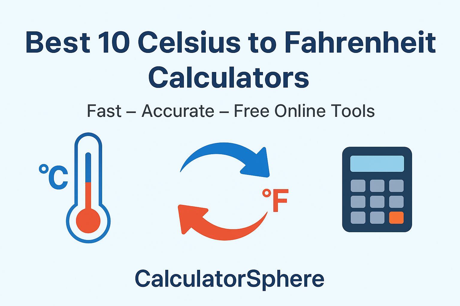 Discover the Best 10 Celsius to Fahrenheit calculators for fast, accurate, and free temperature conversion. Try our CalculatorSphere tool for step-by-step results anytime, anywhere