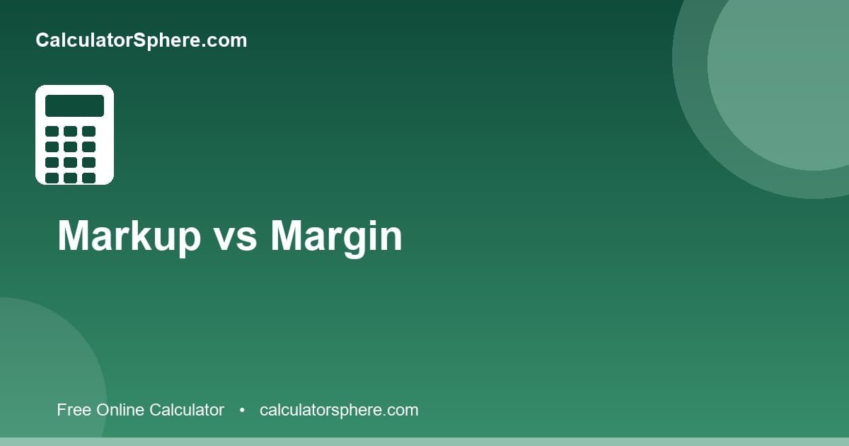 Markup vs Margin Calculator - Difference, Formula and Table 2026