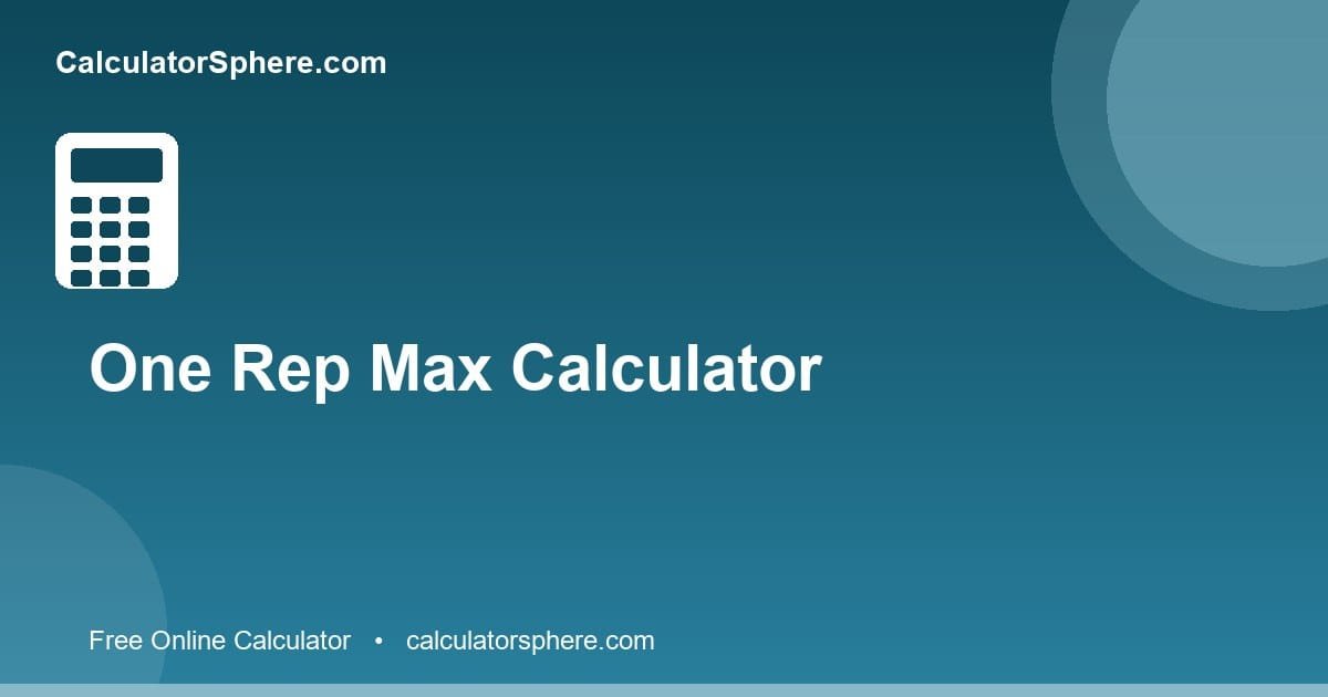 One Rep Max Calculator (1RM) — Epley and Brzycki Formula (2026 ...