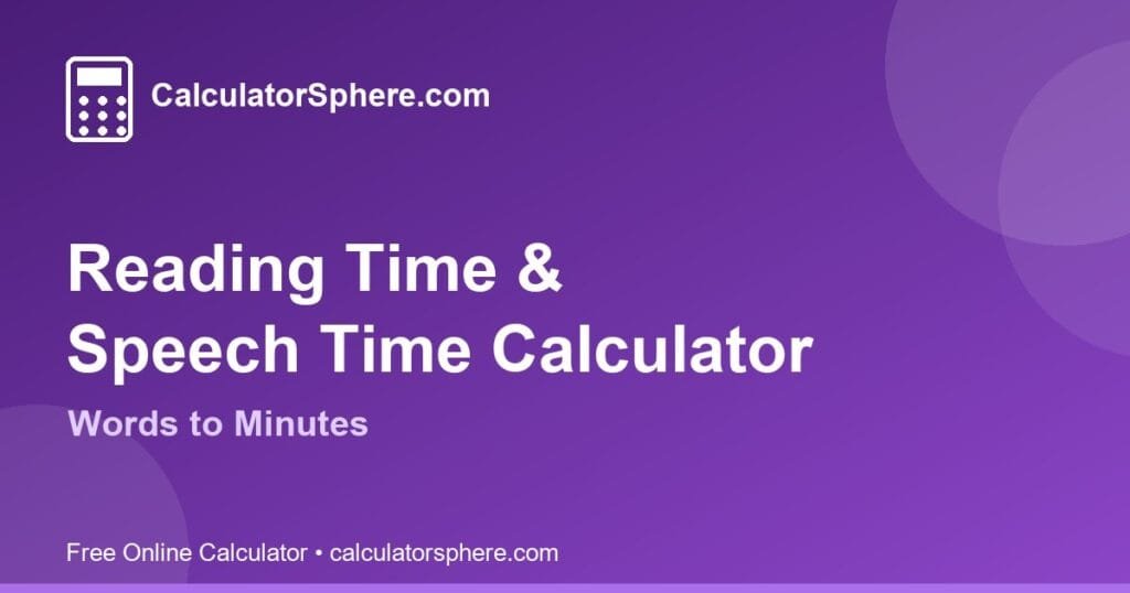 words to time calculator - Free Online Tool | CalculatorSphere