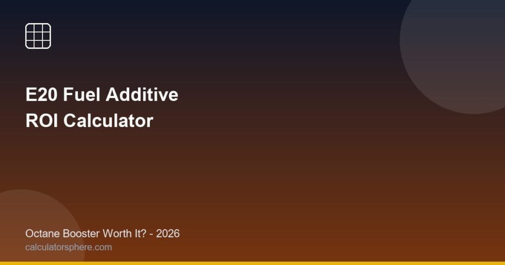 e20 fuel additive octane booster calculator - Free Online Tool | CalculatorSphere